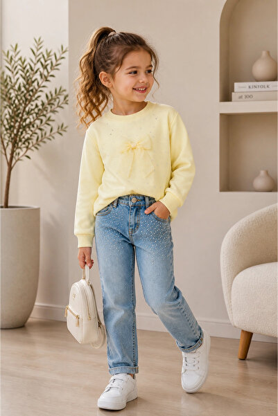 nk kids 4-8 Lime Mevsimlik Sweat Sarı