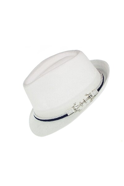 Anoul Men's sun hat, made of paper straw, decorative anchor pattern, 60 cm, W...