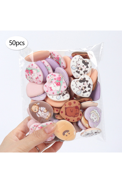 Choice4 50Pcs Randomly Printed Finger Powder Puffs 5-10-20-50-100Pcs, Expand ...
