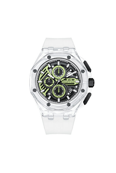 Kenneth Scott Men's Chronograph Green Dial Watch - K26109-ZSWBG