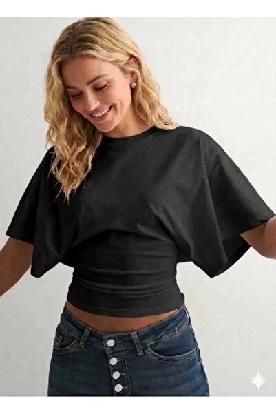 NC Nicee Clothes BLUZĂ NATURALĂ CU MÂNECI LĂRGI, CU POTRIVIRE PE TĂMÂI CULURI