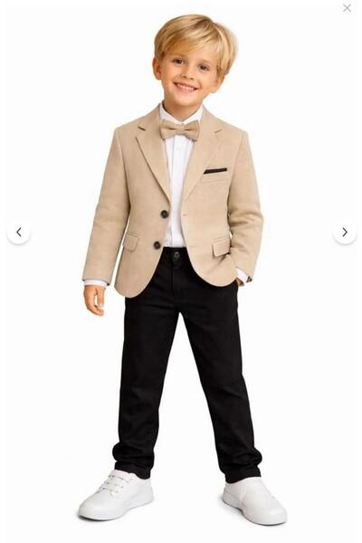 aykidsclup Costum sport din in pentru băieți, cu jachetă, pantaloni și papion...