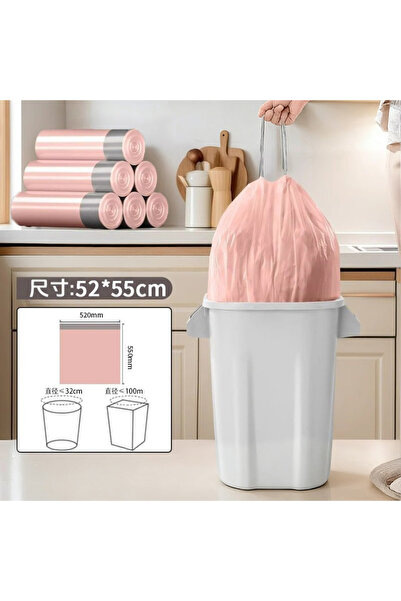 Choice 0.6 mil 15pcs 62x60cm Pink 8 Gallon/30L Drawstring Trash Bags 62x60cm ...