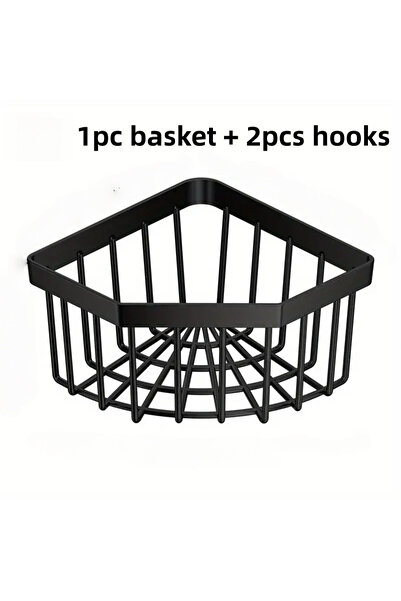 Choice black Triangle Sink Draining Rack Set (One Draining Basket + Two Hooks...