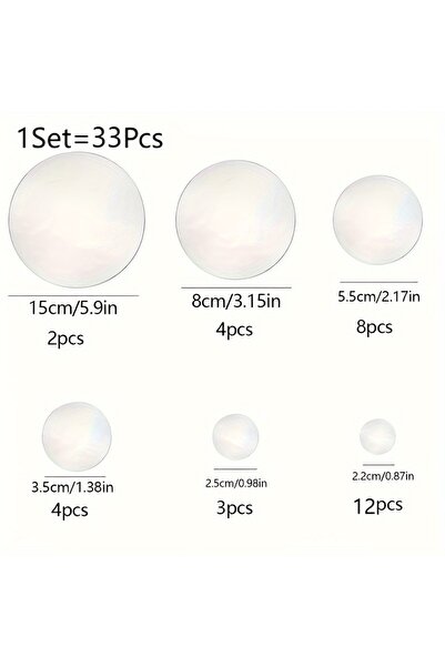 Choice 33pcs 33pcs Round 2D Acrylic Mirror Wall Decoration Suitable Bedroom K...