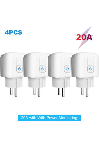 Choice 20A 4PCS Tuya Smart Socket EU 16A/20A WiFi Smart Plug With Power Monit...