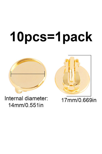 Choice6 D3174 10Pcs Gold Stainless Steel Ear Clip Blank Base Cabochon Cameo B...