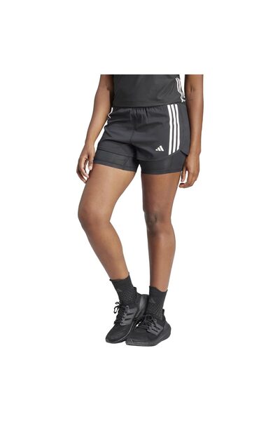 adidas Femei& # x27;s Own the Run 3-Stripes 2-in-1 Shorts L