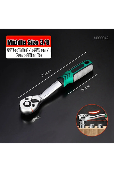 Choice1 72 tooth 3-8 24/72 Tooth Quick Ratchet Wrench 1/2 1/4 3/8 3 Size Flyi...