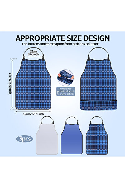 Choice1 A-3Pcs 3Pcs Adult Bib Polyester Waterproof Dining Clothing Protector ...
