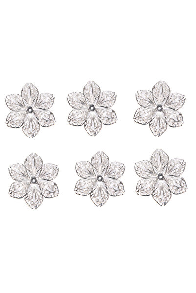 Choice1 Silver 50Pcs/Set Filigree Flower Crafts Charms Connectors DIY Pendant...
