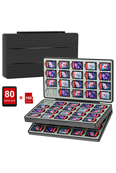 Choice حافظة بطاقات ألعاب W80 لجهاز سويتش 2 وسويتش OLED وليت، حامل تخزين ذاكر...