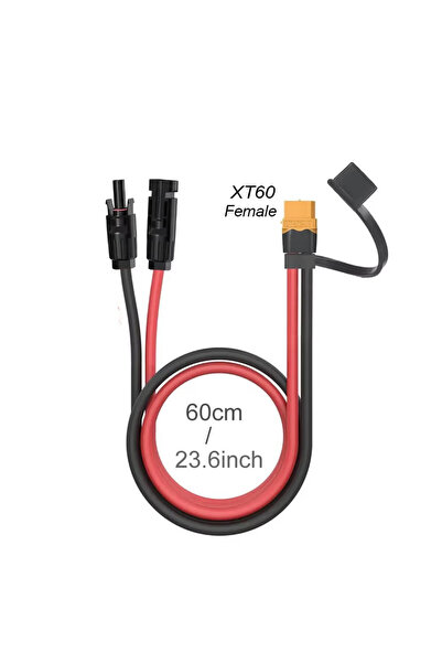 Choice كابل تمديد شحن شمسي بطول 60 سم من نوع XT60 إلى موصل أنثى، سلك 12AWG لم...