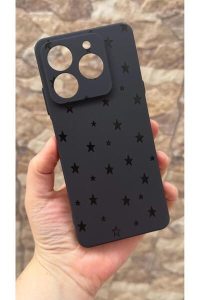 Vip Case General Mobile Era 50 Uyumlu Mini Siyah Yıldız Desenli Silikon Darbe...