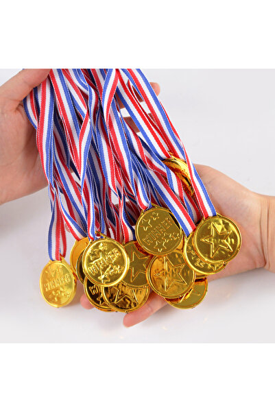 Choice1 10pcs Gold 10/20Pcs Plastic Gold Winner Award Medals Kids Birthday Pa...