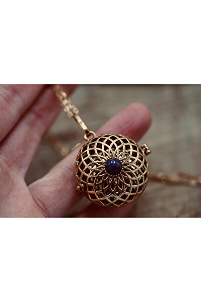 OEM Bola Pregnancy Necklace with Lapis Lazuli | Brass Harmony Ball on 80 cm C...