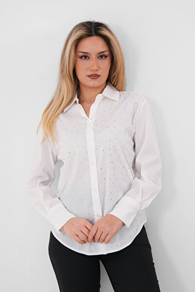 Mdg Tekstil T8006 Taş Detaylı Gömlek