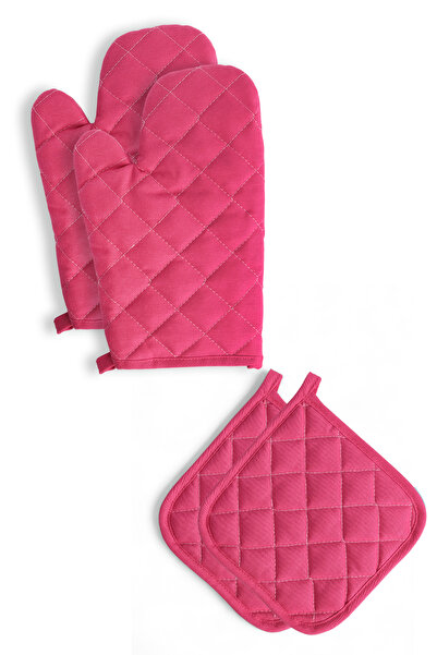Casasro Waterproof Checkerboard Set - Pack of 4 (Apron + Gloves + Holders)