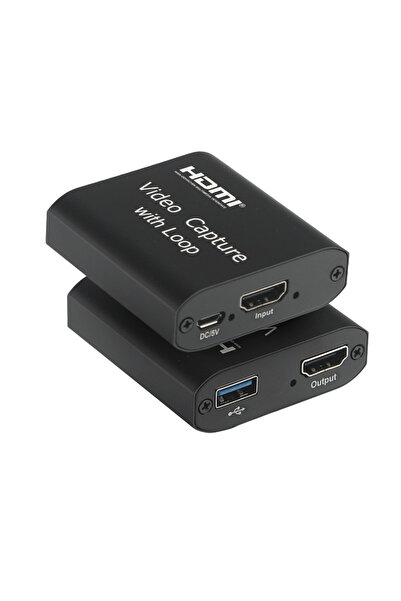 Dark HDMI 4K Capture Card, HDMI+USB Çıkışlı, Mikrofonlu Canlı Yayın Kayıt Cih...