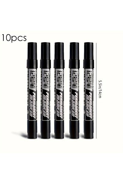 Choice 10pcs black 10pcs Permanent Marker Set, Black Oil-Based Waterproof Pen...