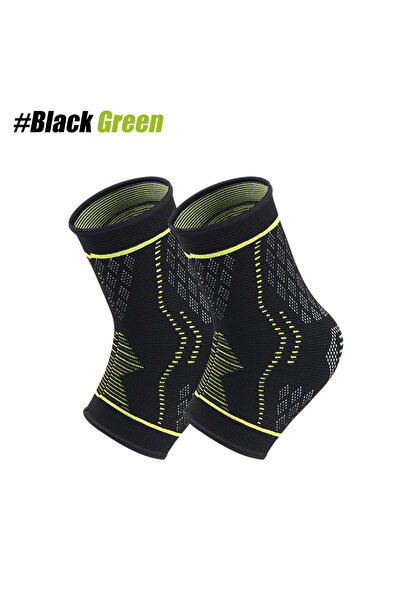 choice2 L blackgreen 1Pair دعامة الكاحل الضاغطة لدعم الكاحل عند التواء وشد ال...