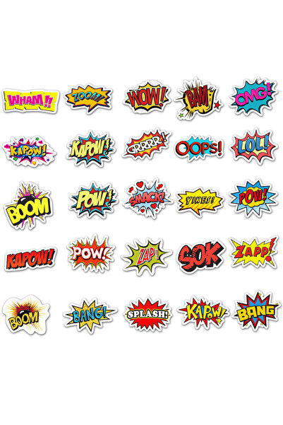 Choice 50PCS 50PCS Rock English Surprise Letter Stickers - Waterproof & Remov...