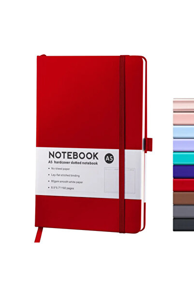 Choice9 A5 Red Hardcover A5/A6 Notebook with Elastic Band | PU Leather Journa...