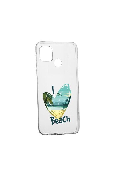 bestcase Husa Silicon Compatibila cu Realme C21Y, I Love Beach, rezistenta la...