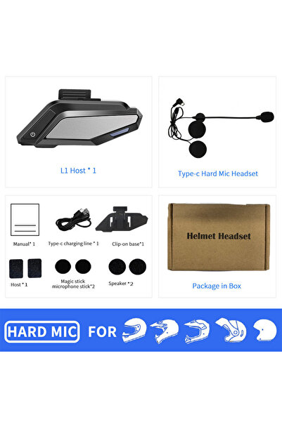 Choice L8 Hard Mic BT 5.3 Moto Helmet Headset Light Wireless Helmet Hands-fre...