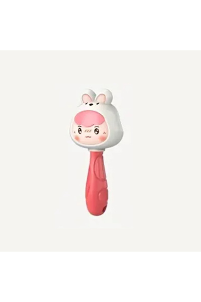 Choice4 pink rabbit Cartoon Rattle, Newborn Sensory Grasp Toy, Chew-Safe Earl...