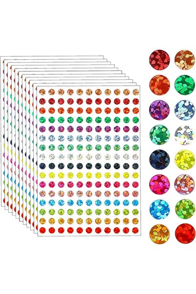 Choice 1760 ملصقات ملونة مشفرة بالليزر وملصقات نقاط لامعة مقاس 1/4 بوصة، 16 ن...