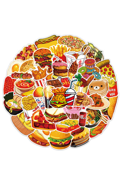Choice 50pcs 50Pcs Delicious Food Drink Stickers Cute Cartoon Graffiti Decals...