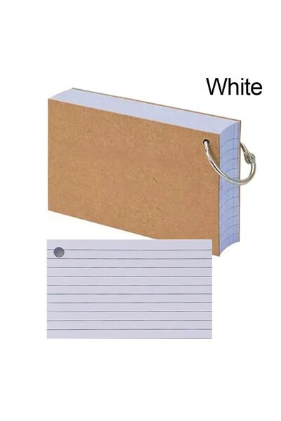 Choice3 White 50PCS Loose-Leaf Horizontal Line Index Cards Binder-Compatible ...