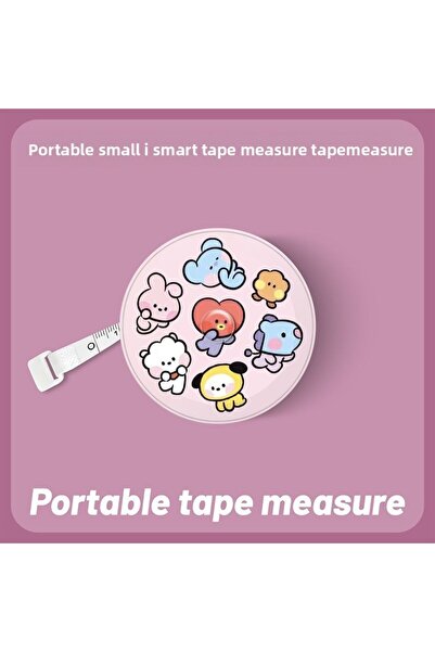 Choice شريط قياس محمول صغير لطيف بتصميم BT21 من شخصيات الأنمي، شريط قياس كاوا...