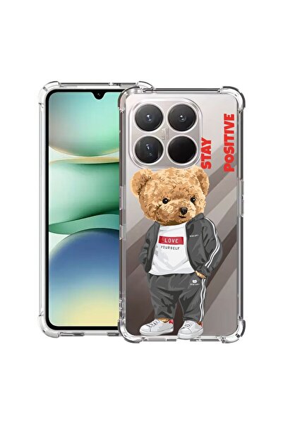 bestcase Husă Antișoc Compatibilă cu Xiaomi 17, cu Design Stay Positive - Urs...