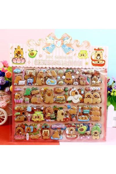 Choice1 021 Capybara Double Layered 3D Bubble Stickers Decoration Decal Cute ...