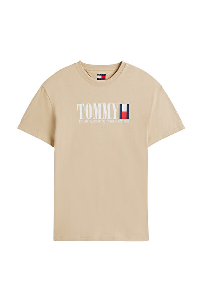 Tommy Hilfiger Tricou bărbătesc cu mânecă scurtă, cu logo și guler rotund, mă...