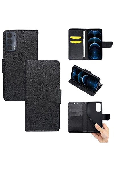 Sonique Θήκη Πορτοφόλι Trend Wallet Motorola Edge 20 5G Μαύρο