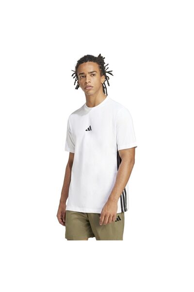 adidas Tricou bărbătesc Essentials 3-S din jerseu simplu, mărimea M