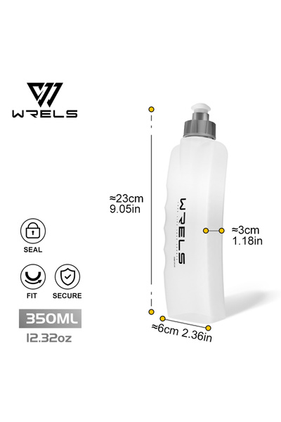 Choice1 زجاجة مياه رياضية بيضاء من WRELS، مصنوعة من مواد رياضية، مناسبة للياق...