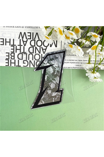 Choice5 S-High 5cm HYN01-1 1PC Silver Carbon Fiber Arabic Numbers Motorcycle ...