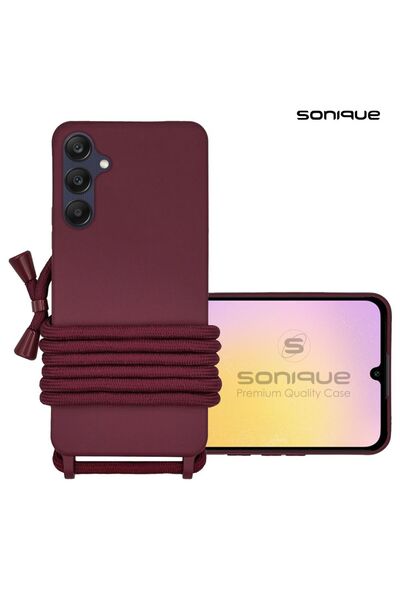 Sonique Θήκη Σιλικόνης με Κορδόνι CarryHang Samsung Galaxy A25 5G Μπορντό