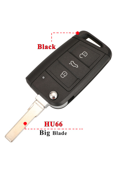 Choice1 غطاء مفتاح سيارة عن بعد قابل للطي بـ 3/4 أزرار من بلاك سايل Hu66 jing...