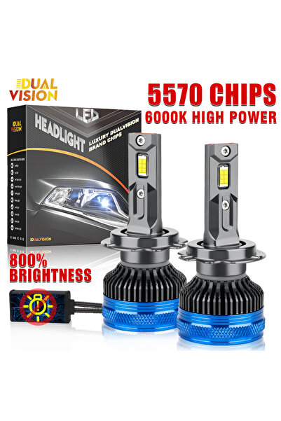 Choice6 مصابيح أمامية LED H11 6000K بيضاء باردة K5C H7 بقوة 30000 لومن مع نظا...