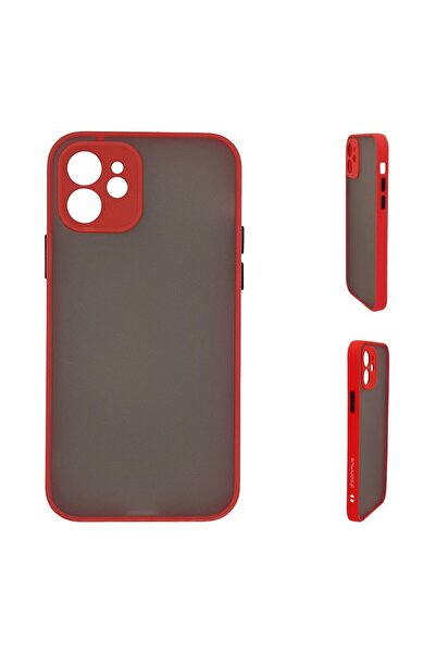 Sonique Θήκη Σιλικόνης Color Button Bumper Apple iPhone 12 Κόκκινο