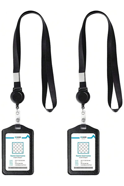 Choice 2 sets Lanyards For Id Badges Black Lanyards For Cruise Ship Cards Lan...