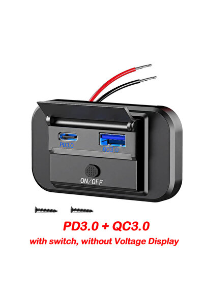 Choice A-PQ-NO-Voltmeter 12V PD USB C Outlet Charger Adapter 18W QC3.0 USB A ...