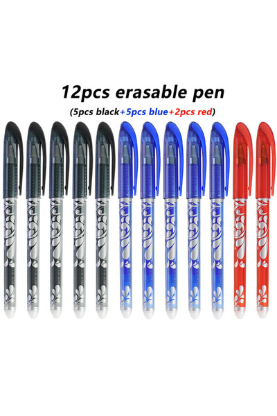 Choice3 5 Black 5 Blue 2 Red 12pcs/set Black/Blue/Red Erasable Gel Pens 3 Col...