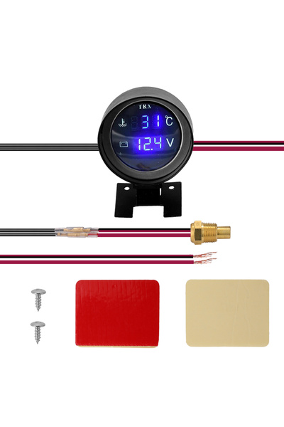 Choice1 Blue Round Led Digital Car Truck Water Temp Gauge Temperature Sensor ...