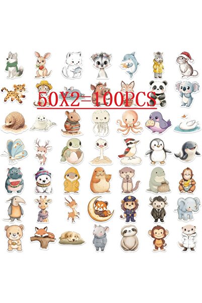 Choice 100PCS 50/100PCS Cartoon Healing Animal Graffiti Stationery Notebook S...